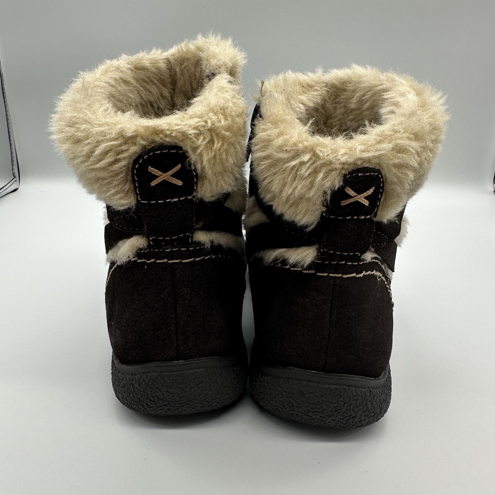 Baretraps Boots Womens Size 6 Brown Leather Faux Fur Ankle Zip Leanna Booties - Picture 4 of 12
